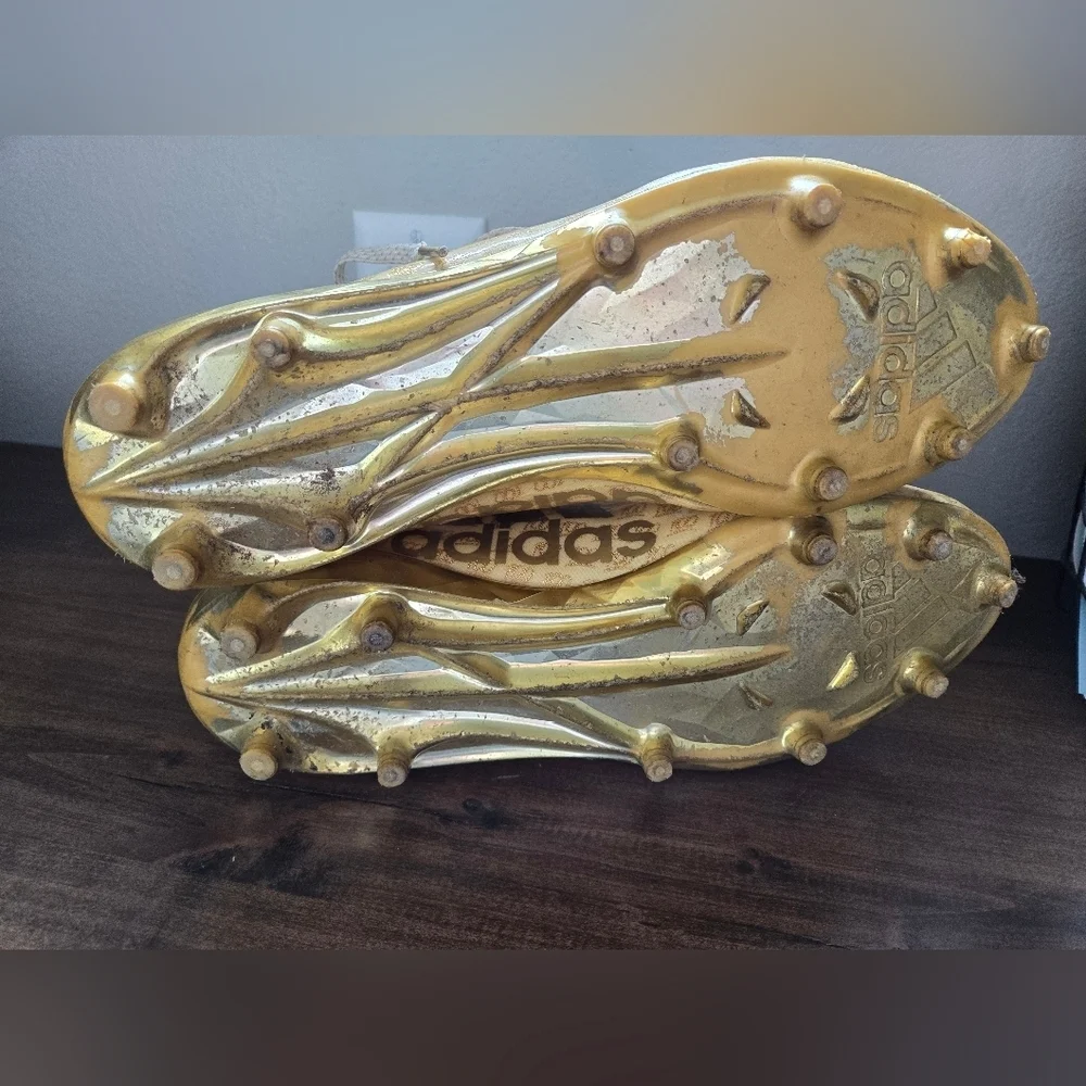 Adidas Adizero X Anniversary Football Cleats White Gold Men's 10 EH3489 Athletic